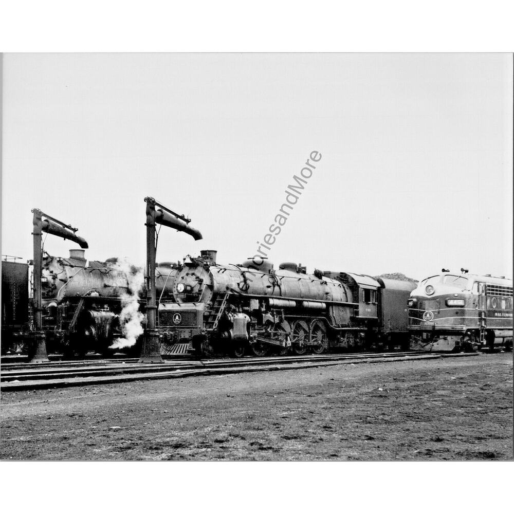 Vtg 1957 baltimore & ohio 757 / 723/ 4461 locomotives bo willard, oh t1-27